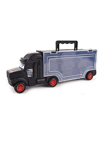 We Happy Truck Transport Carrier Toy with 6 Cars for Boys and Girls, Large Mobile Garage - Great Gift For Toddlers & Kids Age 3+, Black