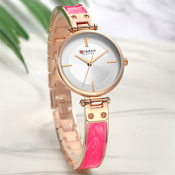 CURREN Original Brand Stainless Steel Band Wrist Watch For Women 9058