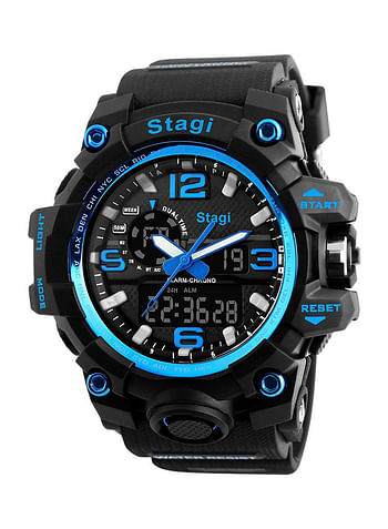 Stagi ST1155 Men's Water Resistant Resin Analog Digital Watch