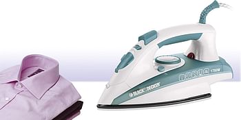 BLACK+DECKER 1750W Steam Iron Ceramic Coated Soleplate with Anti Calc Drip Self Clean and Auto Shutoff, Removes Stubborn Creases Quickly Easily X1600-B5