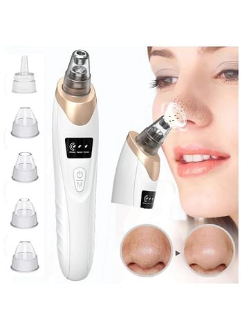 Newest Blackhead Remover Pore Vacuum, Facial Pore Cleaner-5 Suction Power,5 Probes, USB Rechargeable Blackhead Vacuum Kit Electric Acne Extractor Tool for Adult
