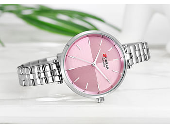 CURREN Original Brand Stainless Steel Band Wrist Watch For Women 9043