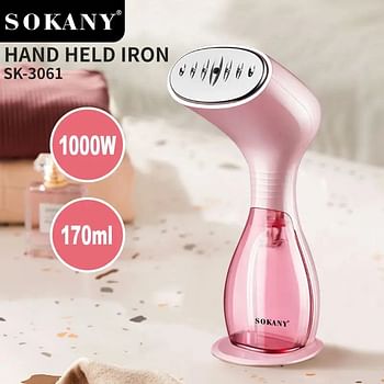 sokany SK-3061 handy steamer New design handheld professional garment steamer travel steamer with Electric Iron Pink