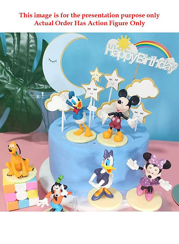 6 قطع ماوس عمل أرقام عيد ميلاد الكرتون كعكة توبر مجموعة ديكور المنزل ألعاب صغيرة للأطفال موضوع لوازم الحفلات