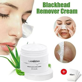 Blackhead, Dark Spots Remover Cream, Acne Deep Cleansing Mask with Strips, Pores Moisturizer and Peeling Cream