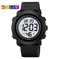 SKMEI 2122 Top Brands Digital Men's Waterproof Electronic Wrist Watches Fashion PU Band Sports Watch Black