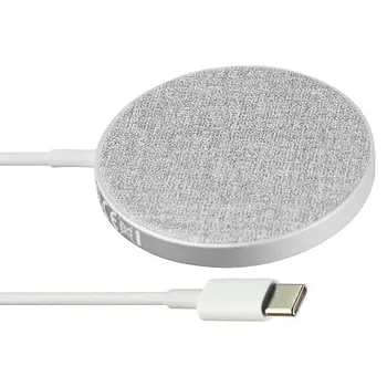 Anker PowerWave Select+ Magnetic Pad Wireless Charging with Built-in USB-C Charging Cable 7.5W Silver