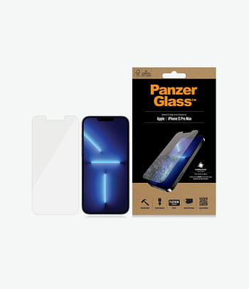 PANZERGLASS iPhone 13 Pro Max - Standard Fit Tempered Glass Screen Protector w/ Anti-Microbial - Clear
