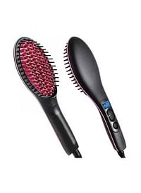 Electric Hair Straightener Brush Black/Pink