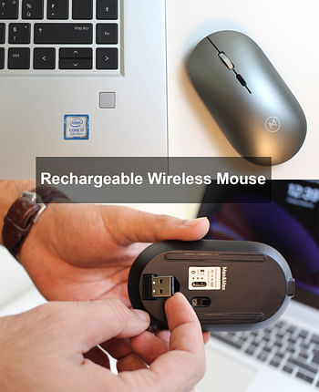 Max & Max Optical Wireless Mouse, Gaming Adjustable DPI, Triple 2.4G Mode Switching Bluetooth 2, Rechargeable digital display Silent Mouse for PC Laptops Mac iPhone Android