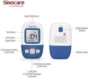 SINOCARE Safe AQ Angel Blood Glucose Monitoring System With 50 test Strips And 50 Lancets (Bundle)