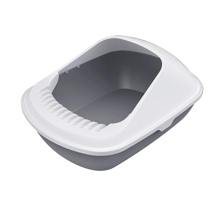 Open Cat Toilet Anti-Spattering Toilet Grey - 56x42x26.5cm