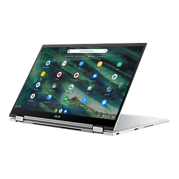 Asus Chromebook Flip C436-Ultra lightweight Powerfull Chromebook Laptop- 10th Gen Core i7 - 16GB Ram -256GB NVme SSD- PlayStore-14'' 2 in 1 -4 Sided Nano Edge FHD Display- Finger print - Backlit Keyboard- Wifi 6- Upto 10 hours Battery-Aerogel White Silver