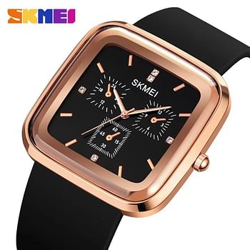 SKMEI Men Watch Fashion Waterproof Silicone Strap Men Quartz Watch 1902 Black / Bronze