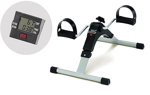 Mini Cycle Pedal Exerciser with Adjustable Resistance and Digital Display - Zorzel Suitable for Light Exercise of Legs & Arms, and Physiotherapy at Home