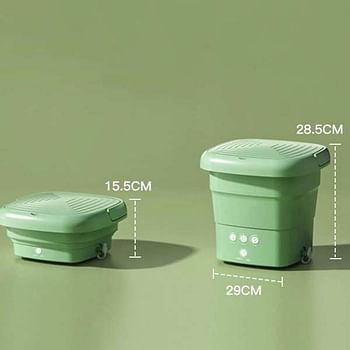 Portable Mini Washing Machine Foldable random color - Green