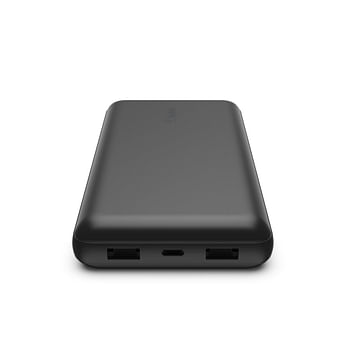 Belkin BOOSTCHARGE 20K Power Bank - Fast Charge 3 Ports (USB-C 1x, USB-A 2x) for Apple iPhone 14/13/12/11/XR/XS/X/8/7/6 Pro Max Plus Mini, iPad Pro/Air/Mini, Airpods & other USB-C Devices - Black