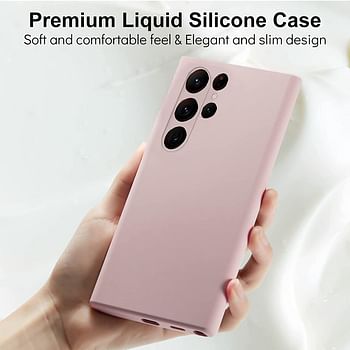Liquid Silicone Case for S23 Ultra with MagSafe wireless charging support and Camera Protection Phone Case for Samsung S23 Ultra- Pink