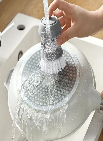 Automatic liquid pot washing brush artifact household kitchen cleaning brush cleaning pots and bowls smoking brush - Grey