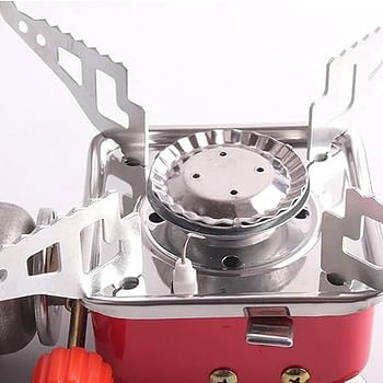 Mini Portable Square-Shaped Gas Butane Burner Camping Stove Travelling Stainless Steel Cooking Stove Folding