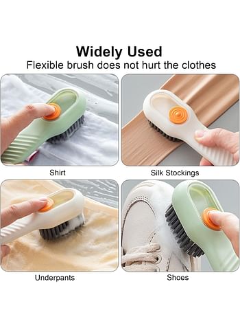 Shoe Brush Household Brush with Soft Bristles Multifunctional Shoe Brush with Liquid Box Household Cleaning Brush and Soap Dispenser for Shoe Clothing Random color