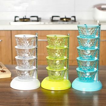 5 layer rotating seasoning box, jars, household tool space-saving multicolor