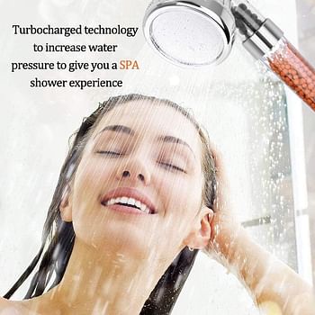 Filtered Hand Held Shower Head Ionic Head Help Reduces hair loss Rainfall Spa Water Saving