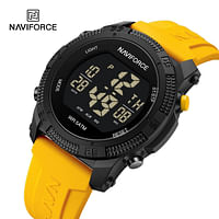 NAVIFORCE 7104 Unisex LCD Digital Silicone Acrylic Sport Watch - Black, Yellow