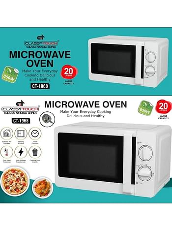 Classy Touch Microwave Versatile And Efficient 20 Liters Oven  850W Kitchen Appliance Designed  Modern Blend Of Functionality, Safety, and Convenience (CT-1968)