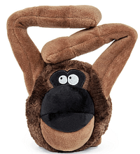 Godog Action Plush Ape | Animated Squeaker Dog Toy | Battery-Free Bite-Activated Motion | Reinforced Seams