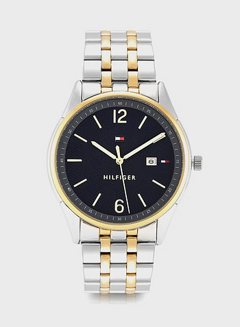 Tommy Hilfiger Macy's Essentials Men's Watch, Analog - Silver and Gold