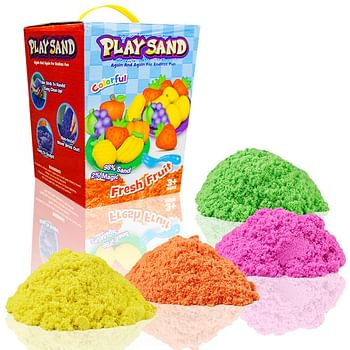 UKR Play Sand Moldable Sand Set Art & Craft Sand Kit Toy for Kids Sensory Play Age 3+ Fresh Fruit