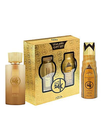 Gold 24K Gift Set 100 ML Spray Perfume and 200 ML Deodorant