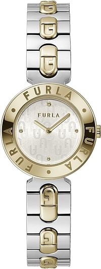 ساعة فورلا النسائية الرسمية بحزام ستانلس ستيل، (الموديل: WW00004007L4) فضي ذهبي