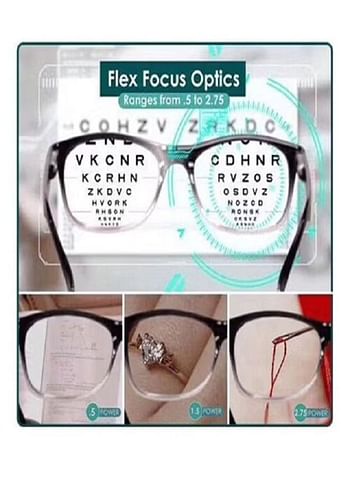 One power New reading glasses 0.5 to 2.5 Flex focus Optics - Black