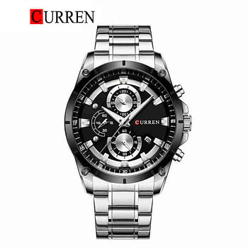 Curren 8360 Men's Luxury Stainless Steel Analog with black Wrist Watch