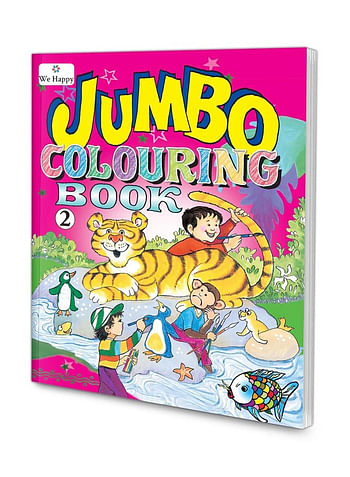 Pack of 3 We Happy Jumbo Coloring Books Educational and Fun Learning Activities for Kids with different Drawings