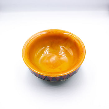 Exquisite Amber Bowl with Gemstone Handmade in Nepal