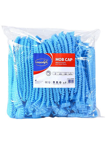 Gesalife 100 Pieces Disposable Shower Caps Non Woven Mob Hair Net 19 Inch  Blue