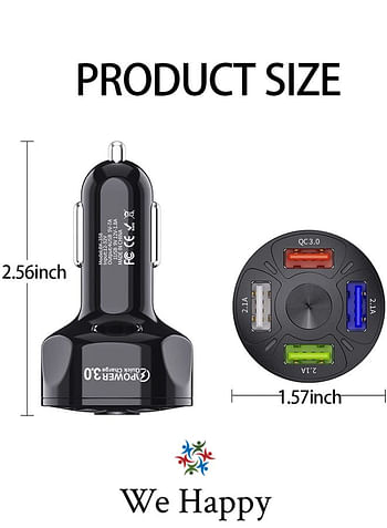 We Happy 4 Ports USB Car Charger For Fast Charging