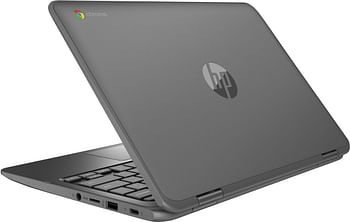 كمبيوتر محمول HP Chromebook 11 x360 G1 EE بشاشة تعمل باللمس مقاس 11.6 بوصة ، ومعالج إنتل سيليرون ، وذاكرة وصول عشوائي 4 جيجابايت ، وذاكرة وصول عشوائي (إي إم إم سي) بسعة 32 جيجابايت ، وبطاقة رسومات إنتل عالية الدقة - رمادي/ 32 جيجابايت