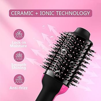 Hair Dryer Brush Blow Dryer Brush in One 4 in 1 Styling Tools Blow Dryer with Ceramic Oval Barrel Hair Dryer and Styler Volumizer Hot Air Brush Hair Straightener Brush for All Hair