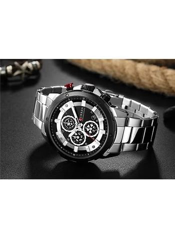 Men's Water Resistant Chronograph Watch 8323 - 46 mm - Silver