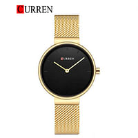 CURREN 9016 Women Quartz Watch Fashion Simple Stainless Steel Ladies Wristwatches Gold Black