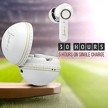 Landmark Season LM BH133Bluetooth Wireless Earbuds (TWS) with Deep Bass Sound, Passive Noise Cancellation, Bluetooth 5.1, 30Hrs Playtime, Touch Controls & Voice Assistance with Built-in Mic - White