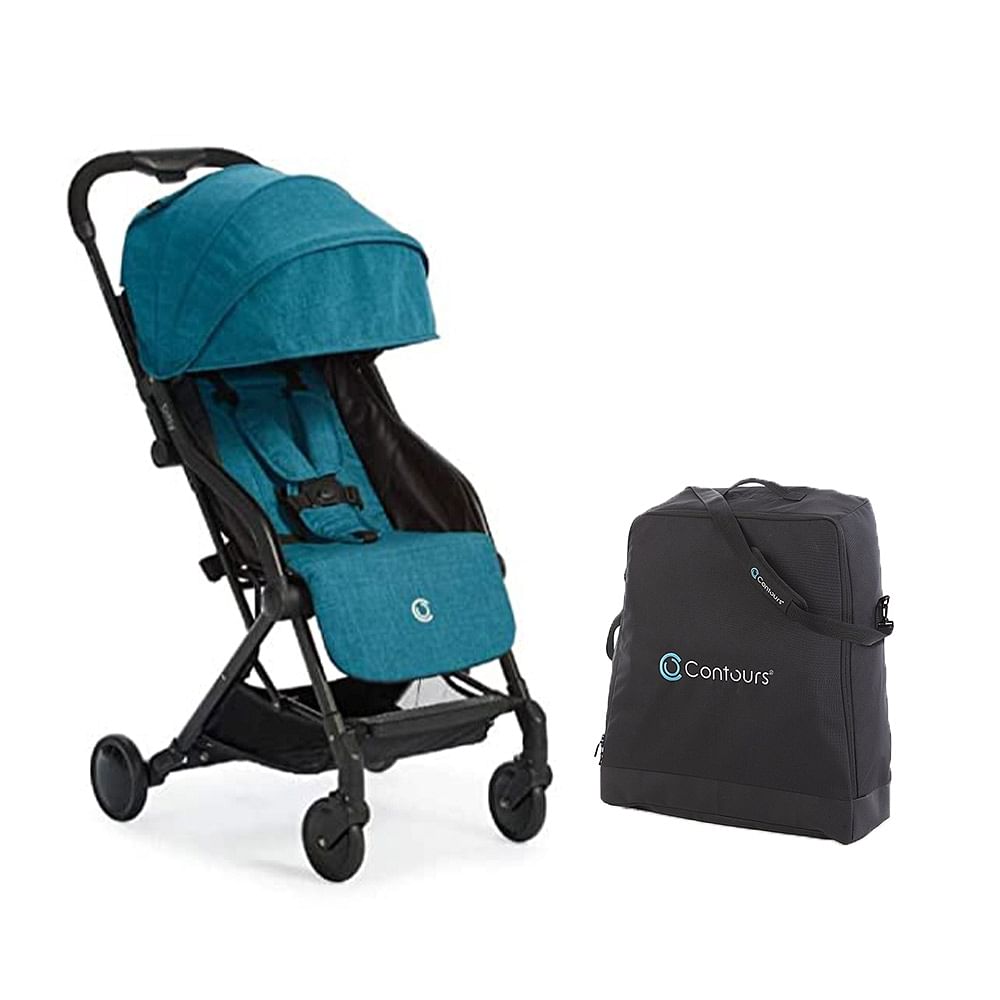 Contours Bitsy Compact Fold Stroller with Bitsy Bag Blue