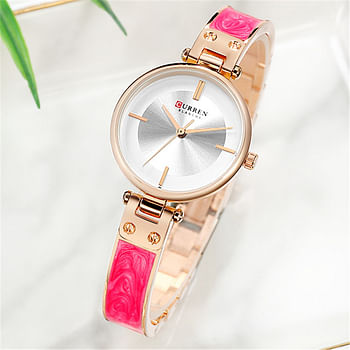 CURREN Original Brand Stainless Steel Band Wrist Watch For Women 9058