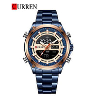 Curren 8404 Men's Luxury Stainless Steel Innovative Design Work Sports Stop Waterproof Luminous Military Style Wrist watch