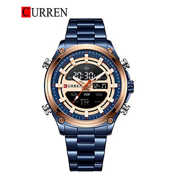 Curren 8404 Men's Luxury Stainless Steel Innovative Design Work Sports Stop Waterproof Luminous Military Style Wrist watch