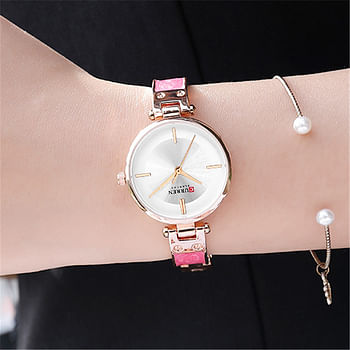 CURREN Original Brand Stainless Steel Band Wrist Watch For Women 9058